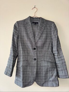 Plaid Two-Button Brooks Brothers Suit in Black/White. NWOT